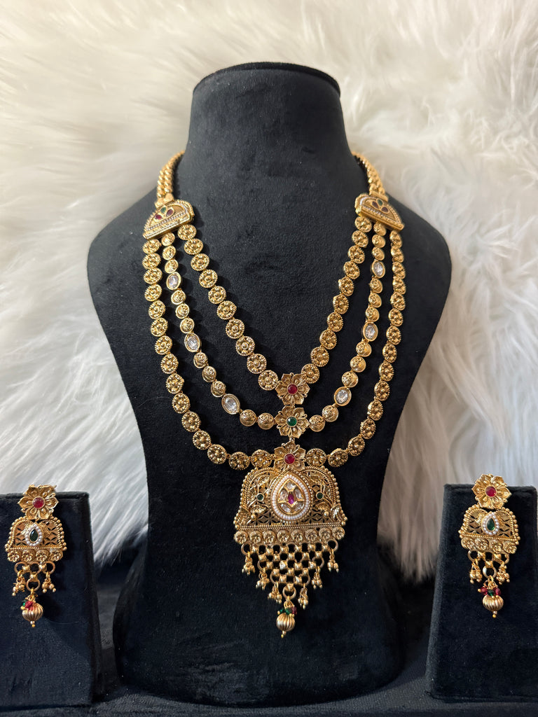 Layered Golden Long String Necklace