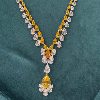 Yellow Designer Necklace for Special ocassions