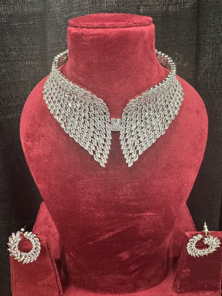 AD and CZ stone studded Collar Neck Designer Necklace