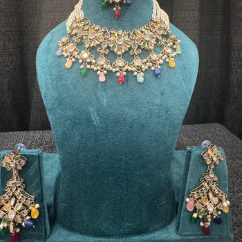 Multi colored Polki Necklace for special ocassions
