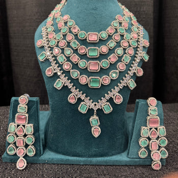 Mint Green & Pink Queen Designer Necklace