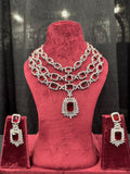 Three Layered Red Royal Designer Necklace