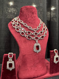 Three Layered Red Royal Designer Necklace