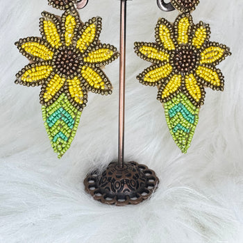 Yellow Flower Handmade Earrings