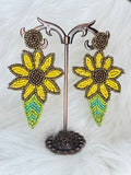 Yellow Flower Handmade Earrings