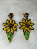 Yellow Flower Handmade Earrings