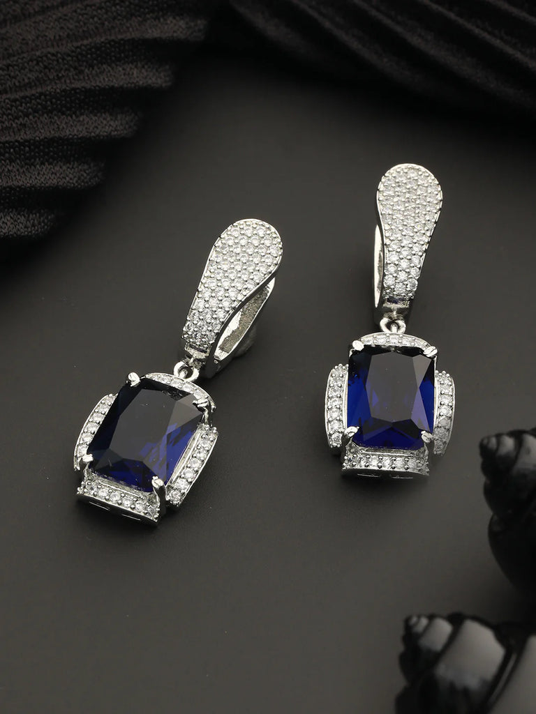 Silver Plated Blue AD Earrings (Copy)