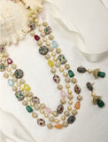 Colourful Beads, Pearl, Stones Gold Plated Jewellery Set
