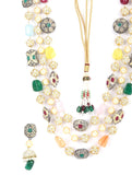 Colourful Beads, Pearl, Stones Gold Plated Jewellery Set