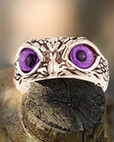 Stone Studded Owl Ring
