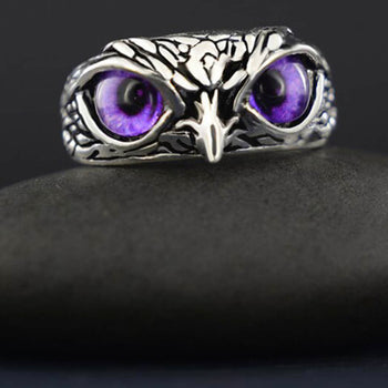 Stone Studded Owl Ring