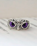 Stone Studded Owl Ring
