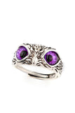 Stone Studded Owl Ring