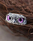 Stone Studded Owl Ring