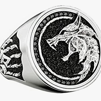 Stainless Steel Men Wizard Ring